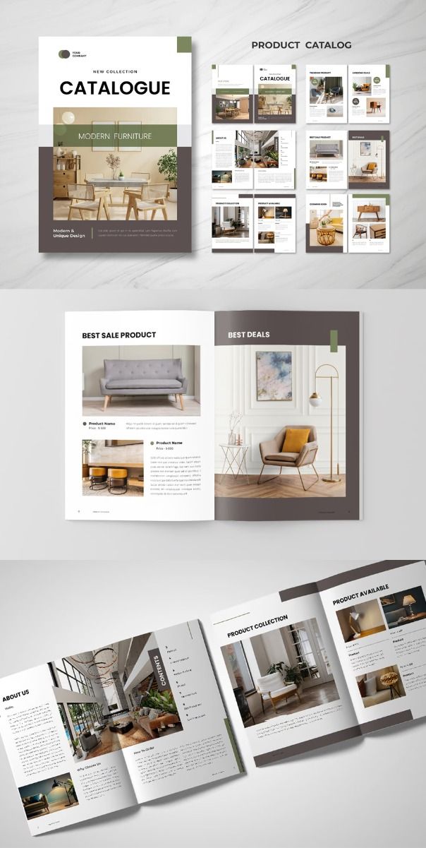 Catálogo de productos para Muebles Modernos