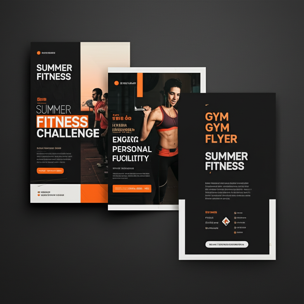 Folletos promocionales para Cadena de Gimnasios